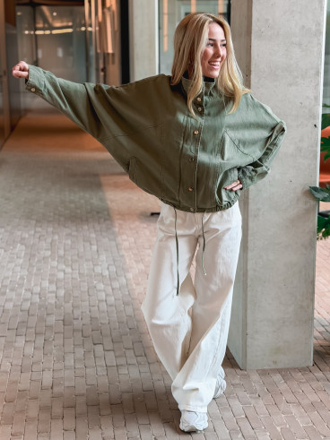 Veste en jeans Maïssa - Kaki