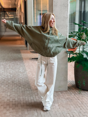 Veste en jeans Maïssa - Kaki