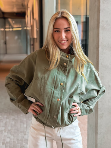 Veste en jeans Maïssa - Kaki