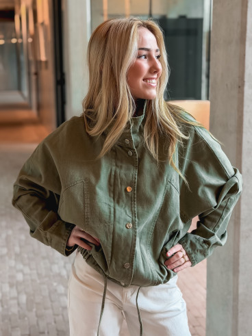 Veste en jeans Maïssa - Kaki