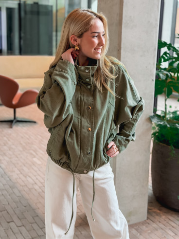 Veste en jeans Maïssa - Kaki