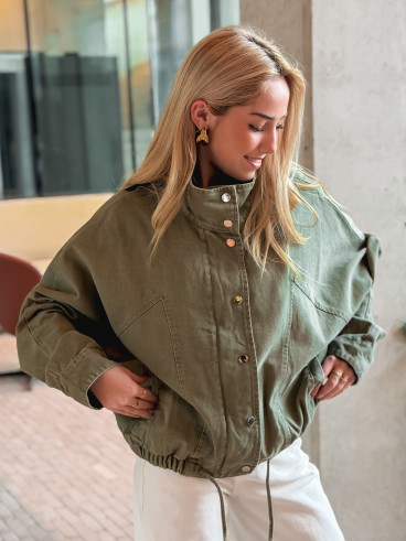 Veste en jeans Maïssa - Kaki