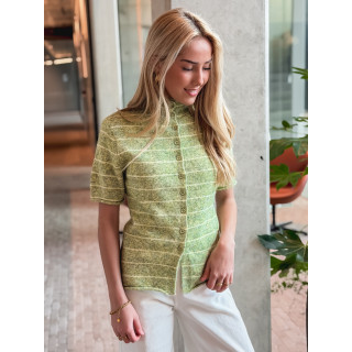 Gilet ligné Izia - Vert/Jaune