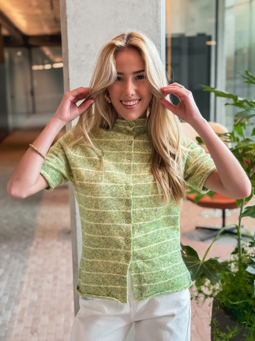 Gilet ligné Izia - Vert/Jaune