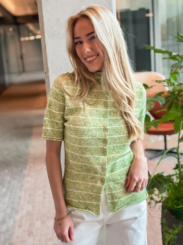 Gilet ligné Izia - Vert/Jaune