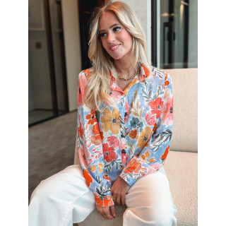 Chemise à motifs Elvarya - Bleu