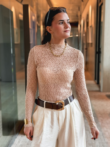 Blouse en dentelle Nancy - Beige