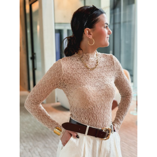 Blouse en dentelle Nancy - Beige