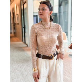 Blouse en dentelle Nancy - Beige