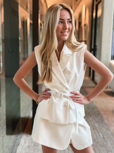 Blazer sans manches Giulia - Blanc