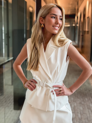 Blazer sans manches Giulia - Blanc