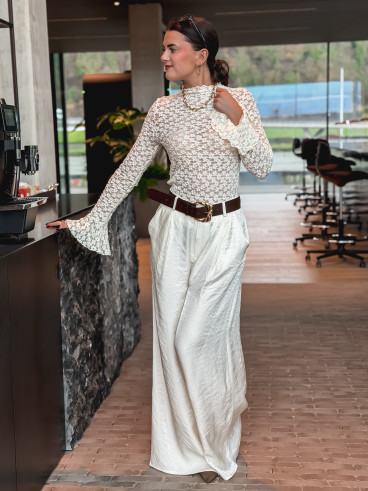 Blouse en dentelle Angelina - Ecru