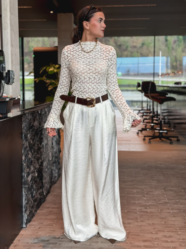 Blouse en dentelle Angelina - Ecru