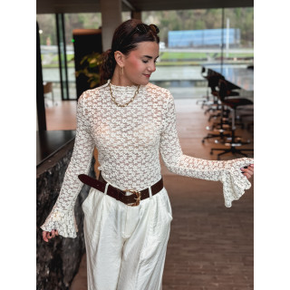 Blouse en dentelle Angelina - Ecru