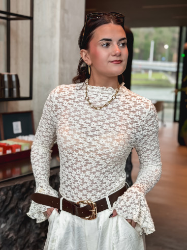 Blouse en dentelle Angelina - Ecru