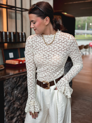 Blouse en dentelle Angelina - Ecru