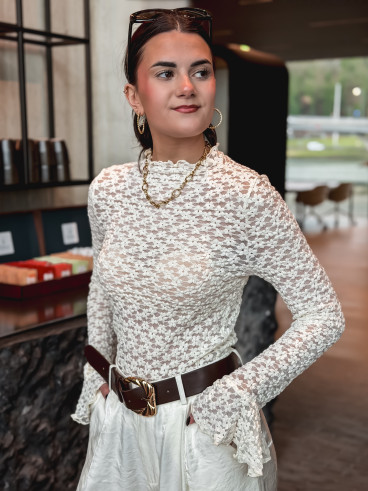 Blouse en dentelle Angelina - Ecru