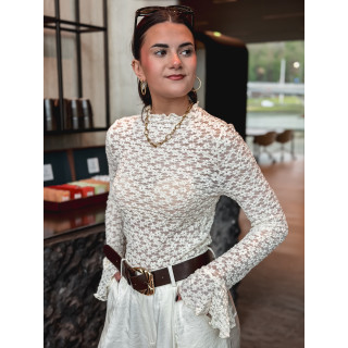 Blouse en dentelle Angelina - Ecru