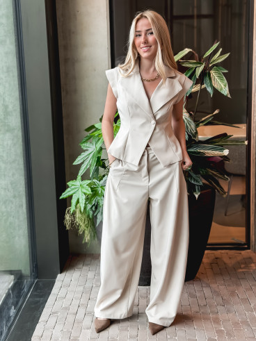 Blazer sans manches Adriana - Beige