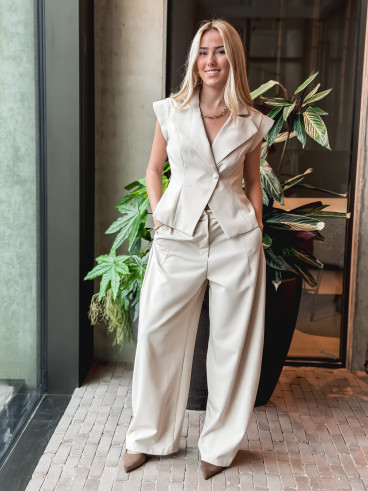 Blazer sans manches Adriana - Beige