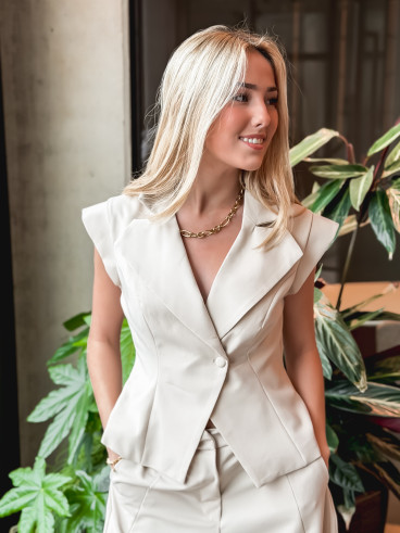Blazer sans manches Adriana - Beige