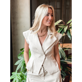 Blazer sans manches Adriana - Beige