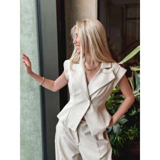 Blazer sans manches Adriana - Beige