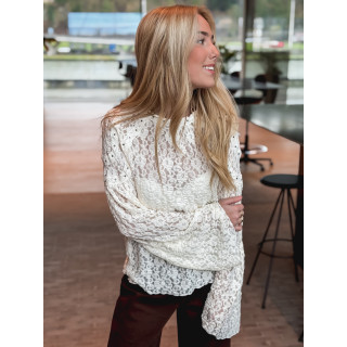 Blouse en dentelle Lison - Crème