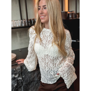 Blouse en dentelle Lison - Crème
