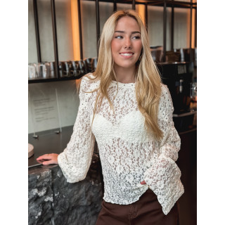 Blouse en dentelle Lison - Crème