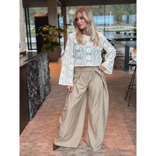 Pantalon ligné Amela - Taupe