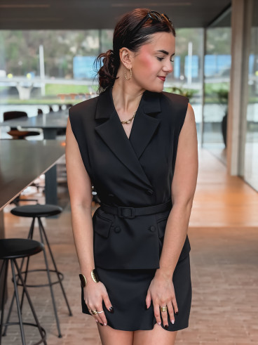 Blazer sans manches Giulia - Noir