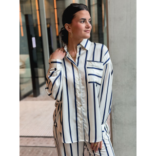 Chemise ligné Catania - Ecru/Bleu marine