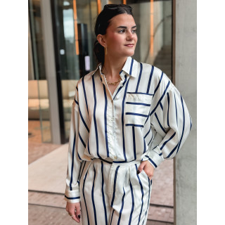 Chemise ligné Catania - Ecru/Bleu marine