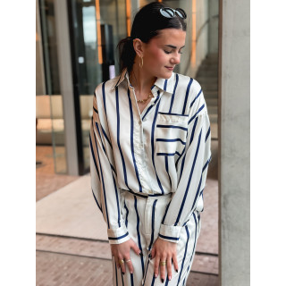 Chemise ligné Catania - Ecru/Bleu marine