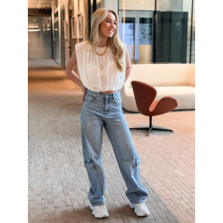 Blouse en dentelle Kara - Blanc