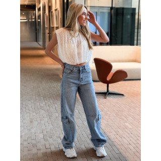 Blouse en dentelle Kara - Blanc