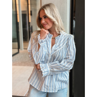 Chemisier ligné Virelya - Bleu