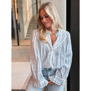 Chemisier ligné Virelya - Bleu