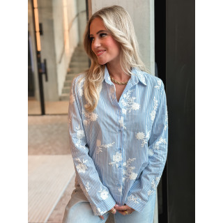 Chemise lignée Mentissa - Bleu