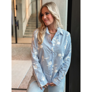 Chemise lignée Mentissa - Bleu