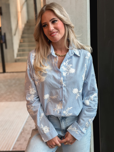 Chemise lignée Mentissa - Bleu Chemise lignée Mentissa - Bleu