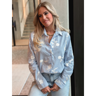 Chemise lignée Mentissa - Bleu