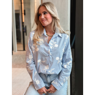 Chemise lignée Mentissa - Bleu