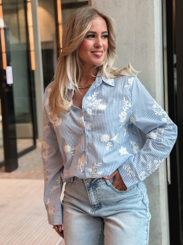 Chemise lignée Mentissa - Bleu Chemise lignée Mentissa - Bleu