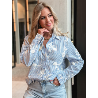 Chemise lignée Mentissa - Bleu