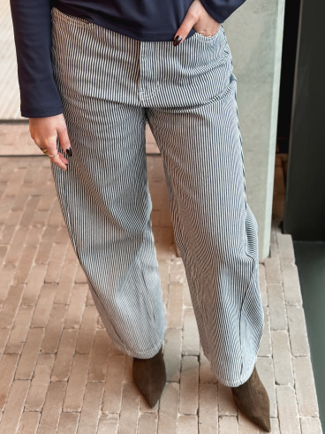 Jeans ligné Violetta - Bleu marine