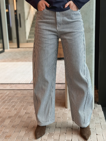 Jeans ligné Violetta - Bleu marine