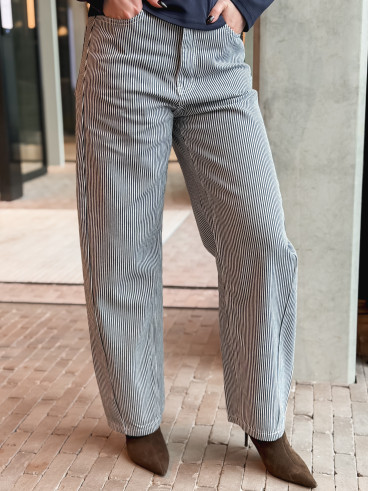 Jeans ligné Violetta - Bleu marine