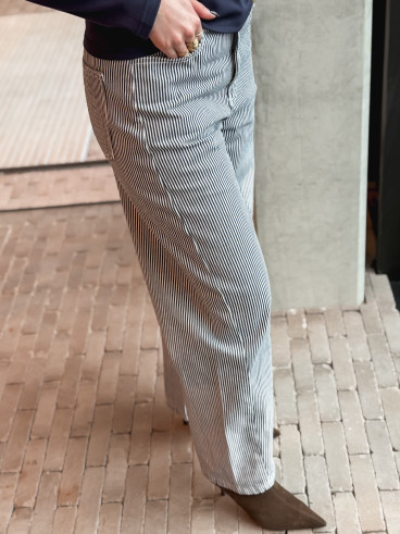 Jeans ligné Violetta - Bleu marine